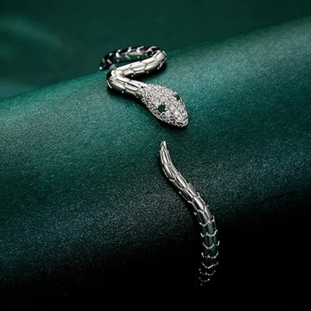 Neiman Marcus Adjustable Snake Open Bangle Cuff Bracelet